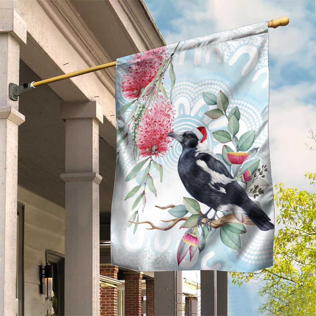 Australia Magpie Christmas Garden Flag Eucalyptus Aboriginal Watercolor Stylized - Aussie Hoodie