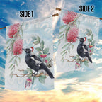 Australia Magpie Christmas Garden Flag Eucalyptus Aboriginal Watercolor Stylized - Aussie Hoodie