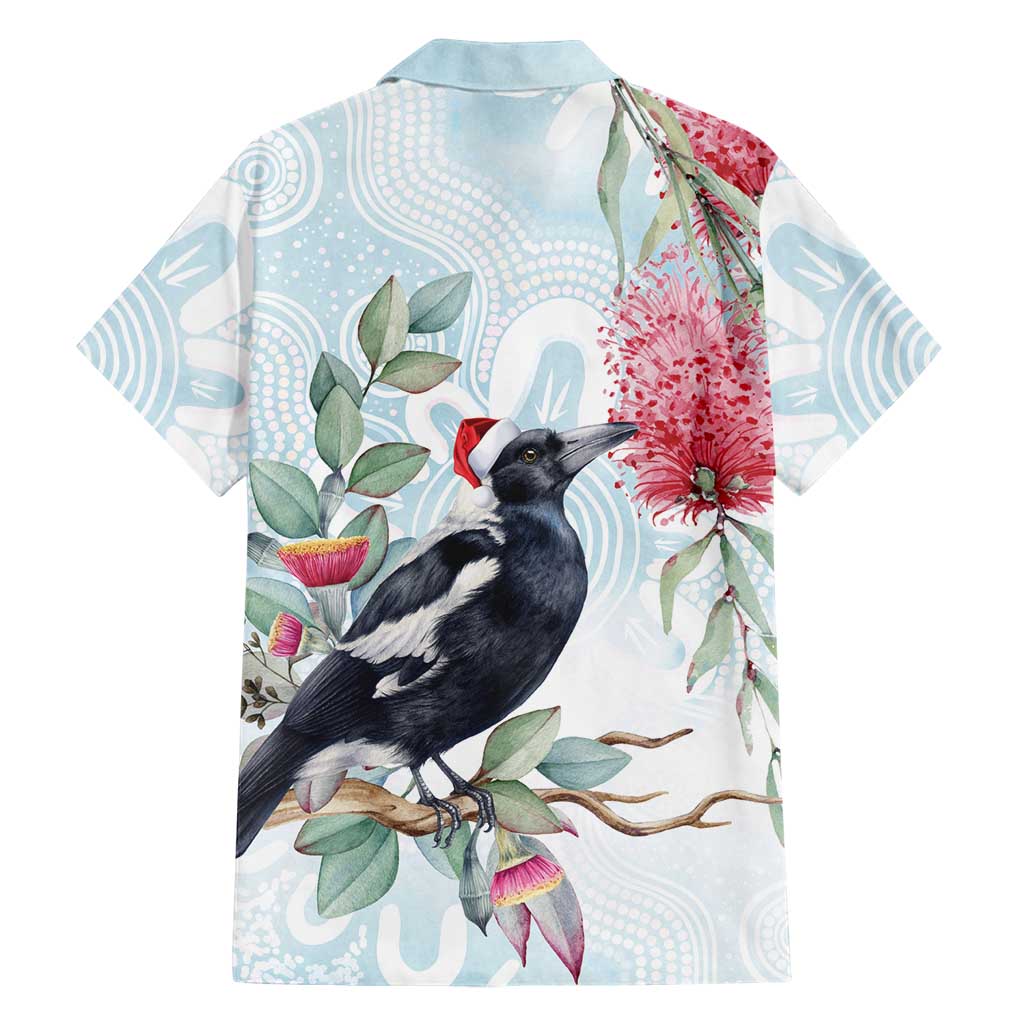 Australia Magpie Christmas Hawaiian Shirt Eucalyptus Aboriginal Watercolor Stylized - Aussie Hoodie
