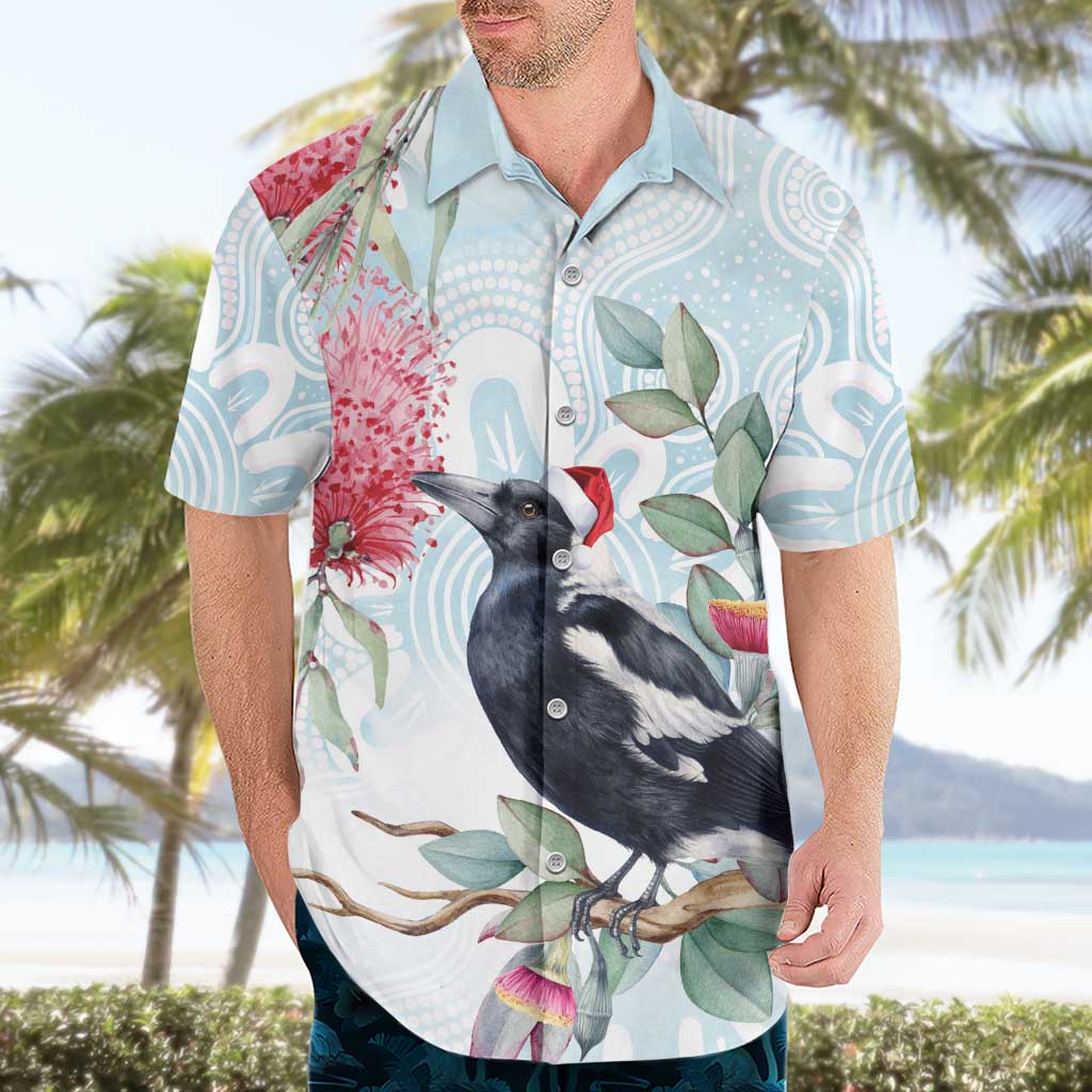 Australia Magpie Christmas Hawaiian Shirt Eucalyptus Aboriginal Watercolor Stylized - Aussie Hoodie