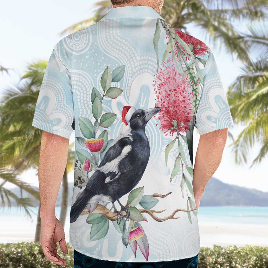 Australia Magpie Christmas Hawaiian Shirt Eucalyptus Aboriginal Watercolor Stylized - Aussie Hoodie