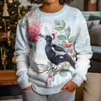 Australia Magpie Christmas Kid Ugly Christmas Sweater Eucalyptus Aboriginal Watercolor Stylized - Aussie Hoodie