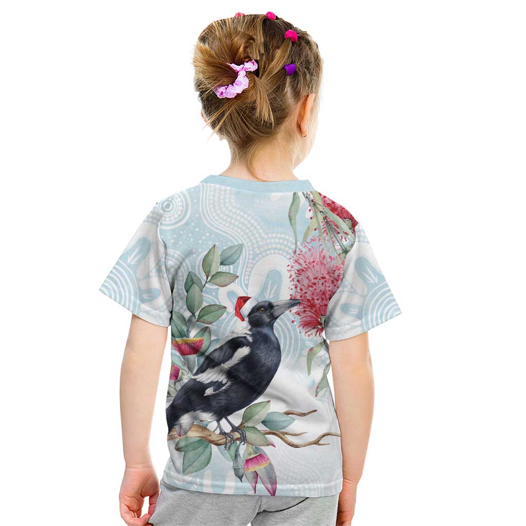 Australia Magpie Christmas Kid T Shirt Eucalyptus Aboriginal Watercolor Stylized - Aussie Hoodie