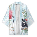 Australia Magpie Christmas Kimono Eucalyptus Aboriginal Watercolor Stylized - Aussie Hoodie