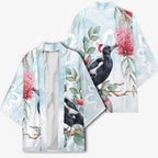Australia Magpie Christmas Kimono Eucalyptus Aboriginal Watercolor Stylized - Aussie Hoodie
