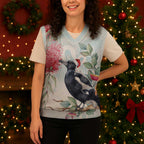 Australia Magpie Christmas Knitted V-Neck Vest Eucalyptus Aboriginal Watercolor Stylized - Aussie Hoodie