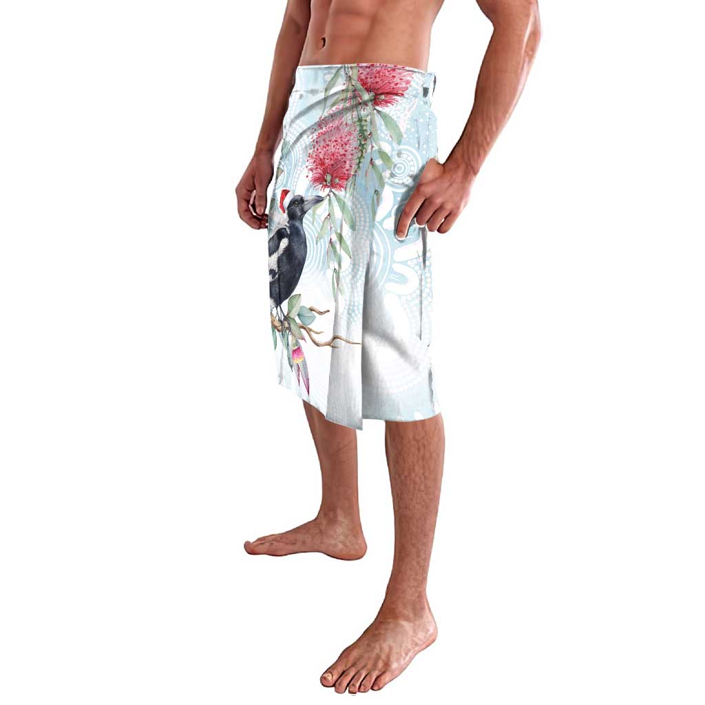Australia Magpie Christmas Lavalava Eucalyptus Aboriginal Watercolor Stylized - Aussie Hoodie