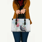 Australia Magpie Christmas Leather Bag Eucalyptus Aboriginal Watercolor Stylized - Aussie Hoodie