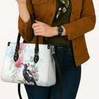 Australia Magpie Christmas Leather Bag Eucalyptus Aboriginal Watercolor Stylized - Aussie Hoodie