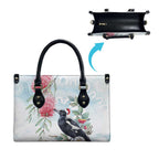 Australia Magpie Christmas Leather Bag Eucalyptus Aboriginal Watercolor Stylized - Aussie Hoodie