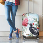 Australia Magpie Christmas Luggage Cover Eucalyptus Aboriginal Watercolor Stylized - Aussie Hoodie