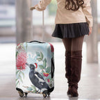 Australia Magpie Christmas Luggage Cover Eucalyptus Aboriginal Watercolor Stylized - Aussie Hoodie