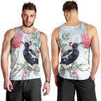 Australia Magpie Christmas Men Tank Top Eucalyptus Aboriginal Watercolor Stylized - Aussie Hoodie