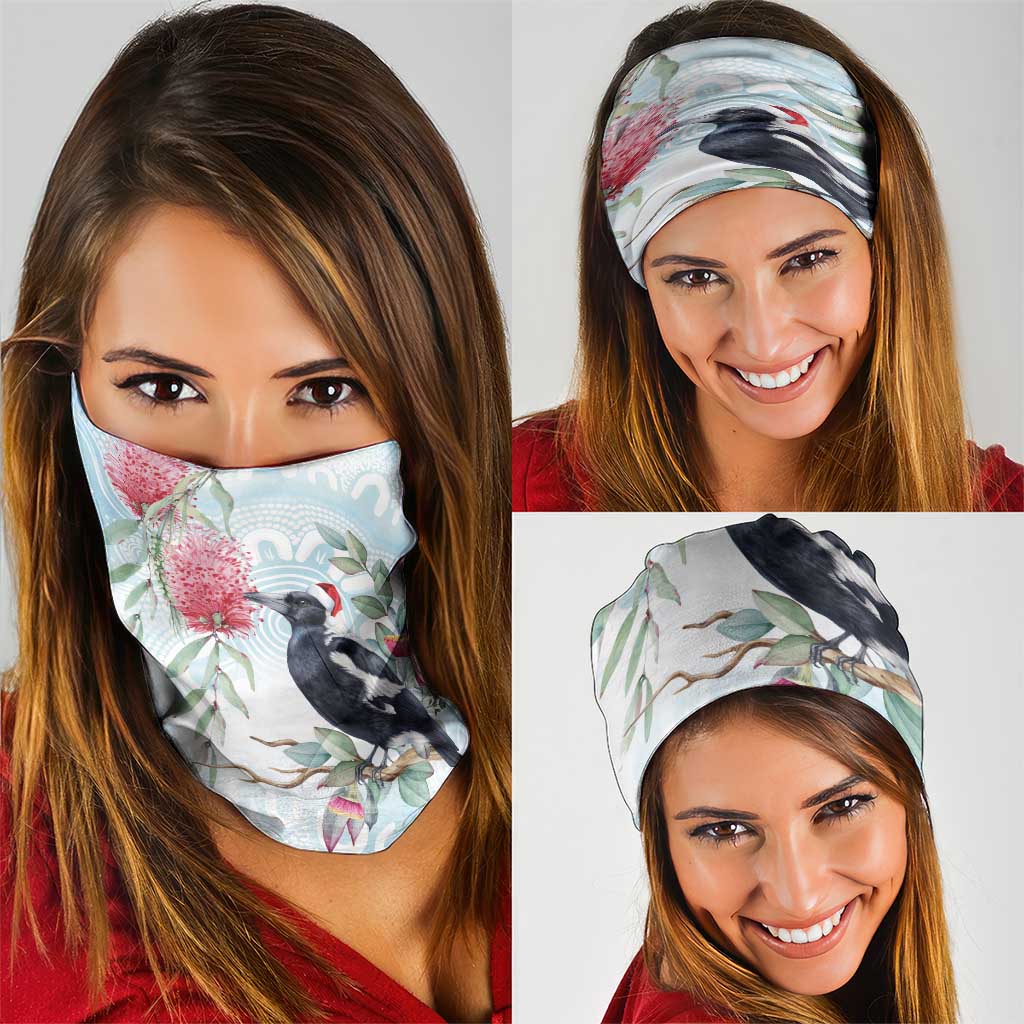 Australia Magpie Christmas Neck Gaiter Eucalyptus Aboriginal Watercolor Stylized - Aussie Hoodie