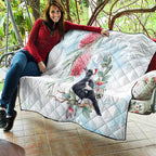 Australia Magpie Christmas Quilt Eucalyptus Aboriginal Watercolor Stylized - Aussie Hoodie