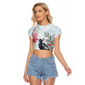 Australia Magpie Christmas Raglan Cropped T Shirt Eucalyptus Aboriginal Watercolor Stylized - Aussie Hoodie