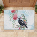 Australia Magpie Christmas Rubber Doormat Eucalyptus Aboriginal Watercolor Stylized - Aussie Hoodie