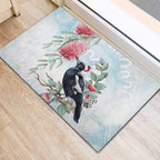 Australia Magpie Christmas Rubber Doormat Eucalyptus Aboriginal Watercolor Stylized - Aussie Hoodie