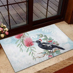Australia Magpie Christmas Rubber Doormat Eucalyptus Aboriginal Watercolor Stylized - Aussie Hoodie