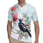 Australia Magpie Christmas Rugby Jersey Eucalyptus Aboriginal Watercolor Stylized - Aussie Hoodie
