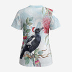 Australia Magpie Christmas Scrub Top Eucalyptus Aboriginal Watercolor Stylized - Aussie Hoodie