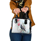 Australia Magpie Christmas Shoulder Handbag Eucalyptus Aboriginal Watercolor Stylized - Aussie Hoodie