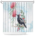 Australia Magpie Christmas Shower Curtain Eucalyptus Aboriginal Watercolor Stylized - Aussie Hoodie