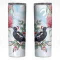 Australia Magpie Christmas Skinny Tumbler Eucalyptus Aboriginal Watercolor Stylized - Aussie Hoodie