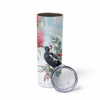 Australia Magpie Christmas Skinny Tumbler Eucalyptus Aboriginal Watercolor Stylized - Aussie Hoodie