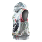 Australia Magpie Christmas Sleeveless Hoodie Eucalyptus Aboriginal Watercolor Stylized - Aussie Hoodie