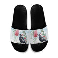 Australia Magpie Christmas Slide Sandals Eucalyptus Aboriginal Watercolor Stylized - Aussie Hoodie