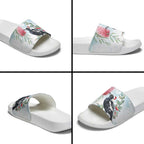 Australia Magpie Christmas Slide Sandals Eucalyptus Aboriginal Watercolor Stylized - Aussie Hoodie
