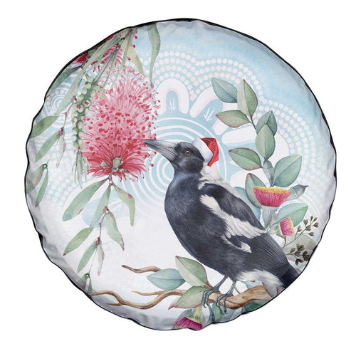 Australia Magpie Christmas Spare Tire Cover Eucalyptus Aboriginal Watercolor Stylized - Aussie Hoodie