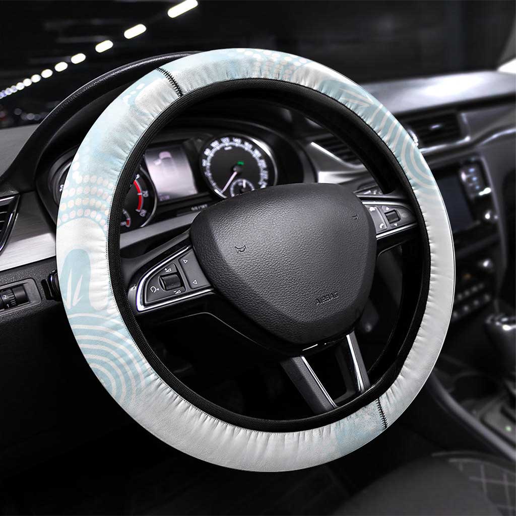 Australia Magpie Christmas Steering Wheel Cover Eucalyptus Aboriginal Watercolor Stylized - Aussie Hoodie