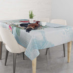 Australia Magpie Christmas Tablecloth Eucalyptus Aboriginal Watercolor Stylized - Aussie Hoodie