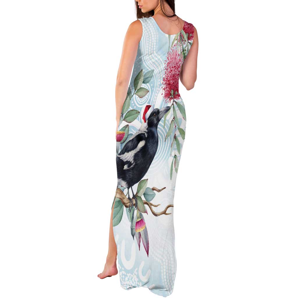 Australia Magpie Christmas Tank Maxi Dress Eucalyptus Aboriginal Watercolor Stylized - Aussie Hoodie