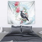 Australia Magpie Christmas Tapestry Eucalyptus Aboriginal Watercolor Stylized - Aussie Hoodie