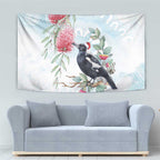 Australia Magpie Christmas Tapestry Eucalyptus Aboriginal Watercolor Stylized - Aussie Hoodie