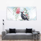 Australia Magpie Christmas Tapestry Eucalyptus Aboriginal Watercolor Stylized - Aussie Hoodie