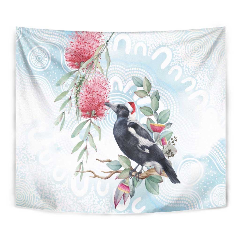 Australia Magpie Christmas Tapestry Eucalyptus Aboriginal Watercolor Stylized - Aussie Hoodie