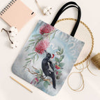 Australia Magpie Christmas Tote Bag Eucalyptus Aboriginal Watercolor Stylized - Aussie Hoodie