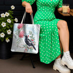 Australia Magpie Christmas Tote Bag Eucalyptus Aboriginal Watercolor Stylized - Aussie Hoodie