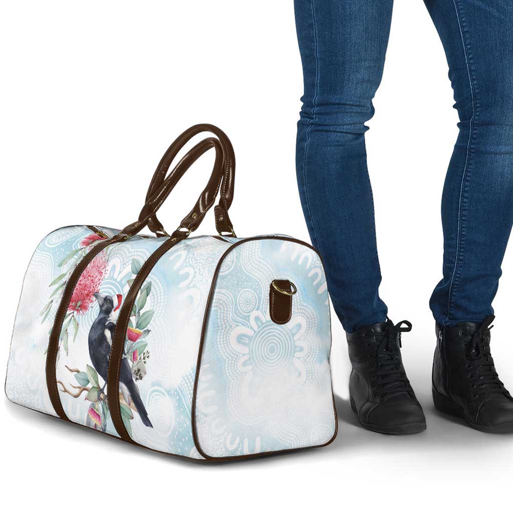 Australia Magpie Christmas Travel Bag Eucalyptus Aboriginal Watercolor Stylized - Aussie Hoodie