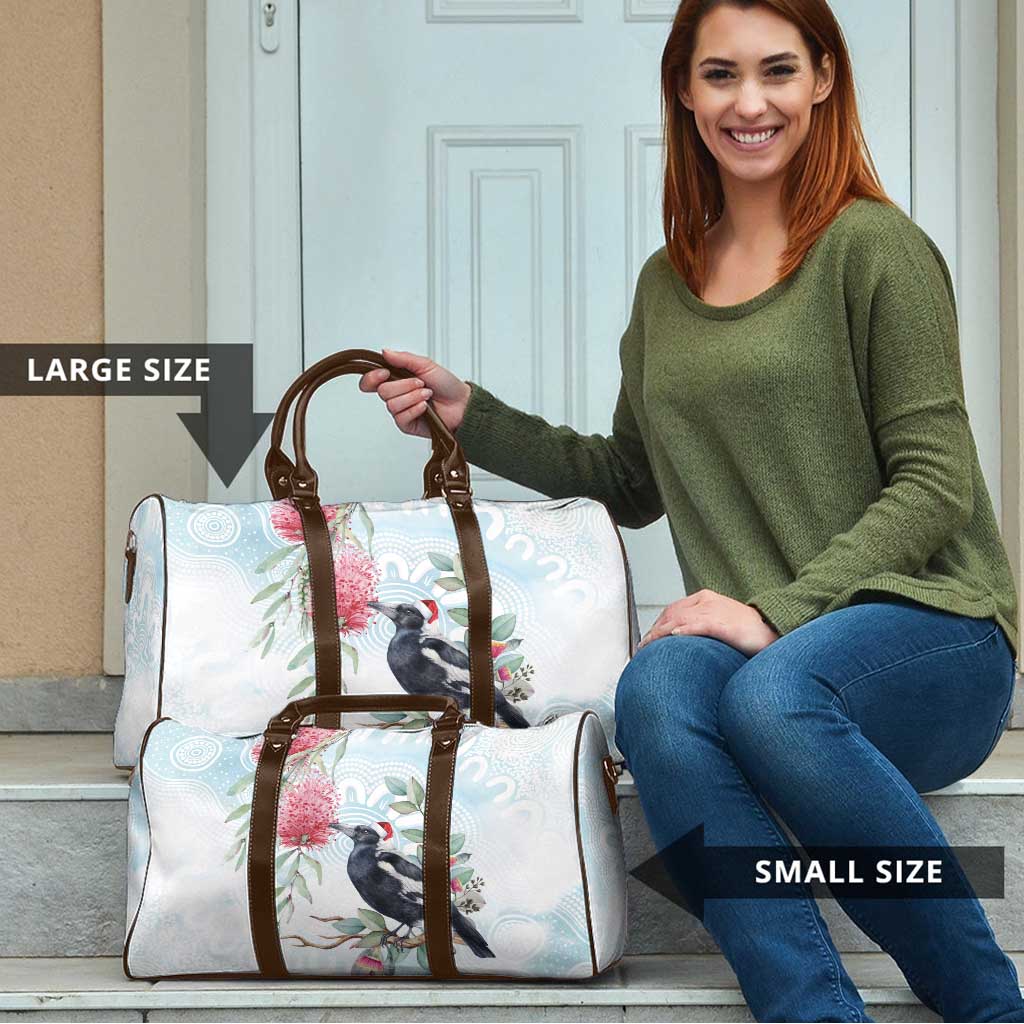 Australia Magpie Christmas Travel Bag Eucalyptus Aboriginal Watercolor Stylized - Aussie Hoodie