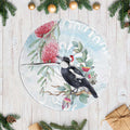 Australia Magpie Christmas Tree Skirt Eucalyptus Aboriginal Watercolor Stylized - Aussie Hoodie
