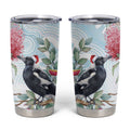 Australia Magpie Christmas Tumbler Cup Eucalyptus Aboriginal Watercolor Stylized - Aussie Hoodie