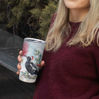 Australia Magpie Christmas Tumbler Cup Eucalyptus Aboriginal Watercolor Stylized - Aussie Hoodie