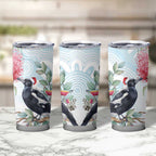Australia Magpie Christmas Tumbler Cup Eucalyptus Aboriginal Watercolor Stylized - Aussie Hoodie