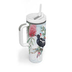 Australia Magpie Christmas Tumbler With Handle Eucalyptus Aboriginal Watercolor Stylized - Aussie Hoodie