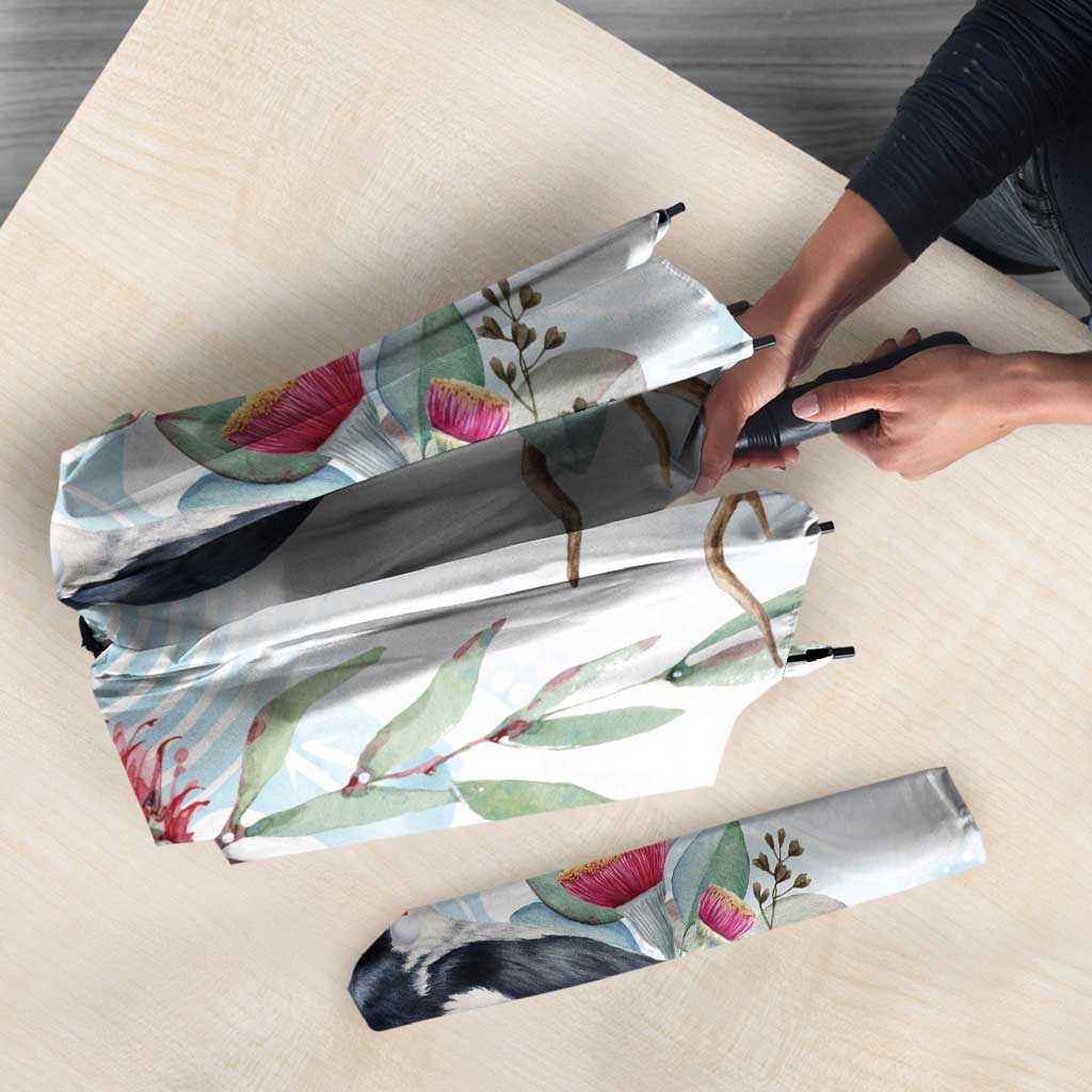 Australia Magpie Christmas Umbrella Eucalyptus Aboriginal Watercolor Stylized - Aussie Hoodie